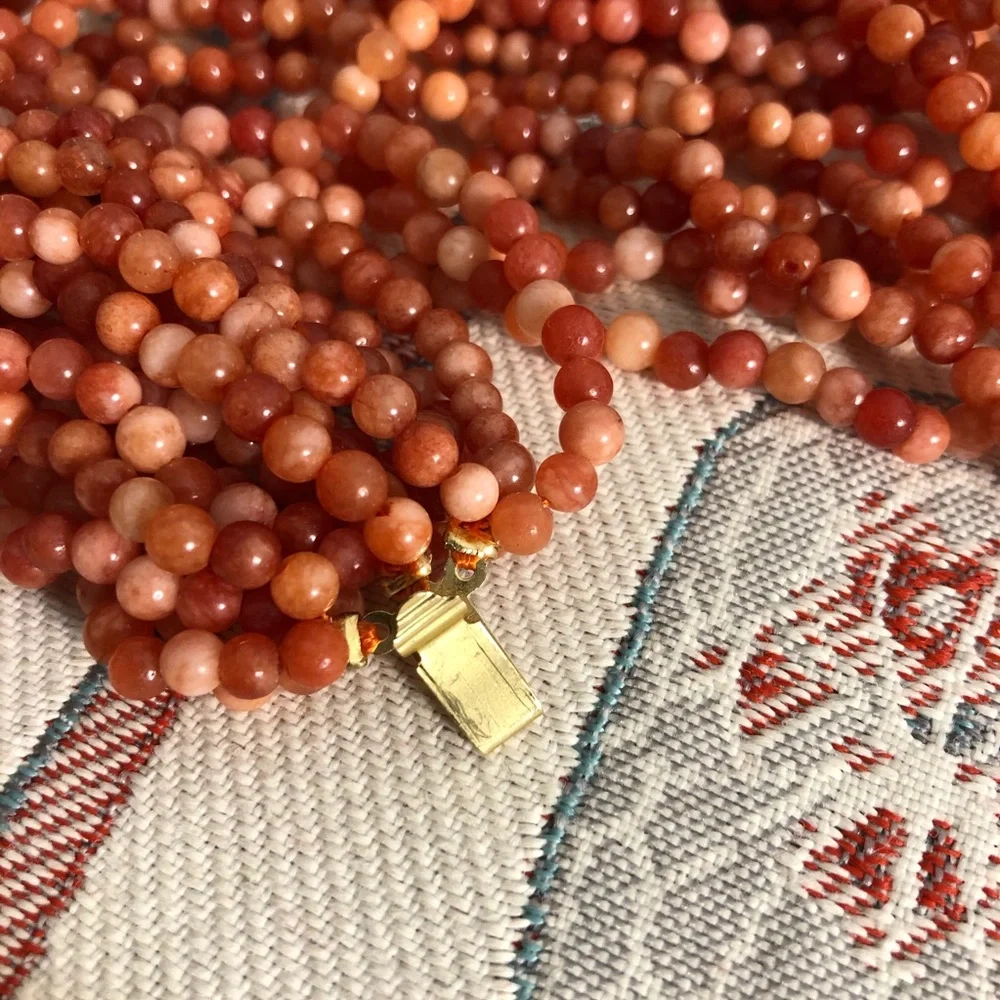 Carnelian necklace with tiger’s eye clasp‎